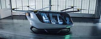 Photo of a futuristic flying taxi