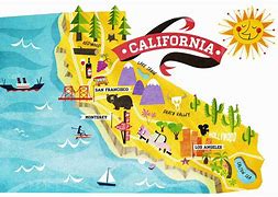 colorful graphic of state of California with eVTOL