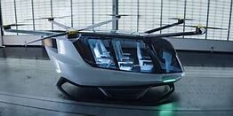 Photo of a futuristic flying taxi